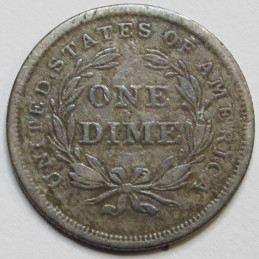 1837 Seated Liberty Dime - antique early date American silver dime