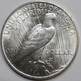 1923 Peace Dollar - antique beautiful uncirculated American silver dollar