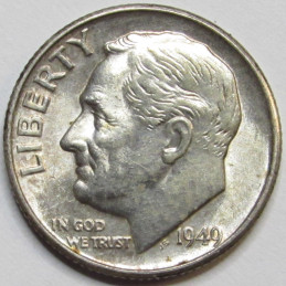 1949 S Roosevelt Dime - uncirculated key date San Francisco mintmark silver dime