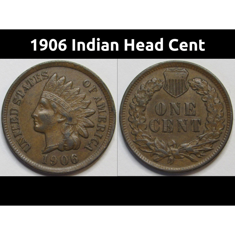 1906 Indian Head Cent - antique better condition American Indian penny 1906 Indian Head Cent - antique better condition American Indian penny