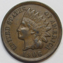 1906 Indian Head Cent - antique better condition American Indian penny