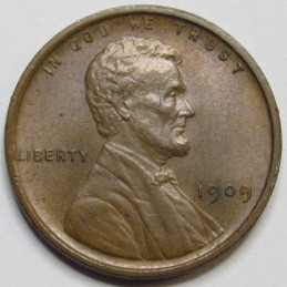 1909 VDB Lincoln Wheat Cent - antique nice condition first year of issue penny
