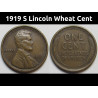 1919 S Lincoln Wheat Cent - antique San Francisco mintmark higher grade penny