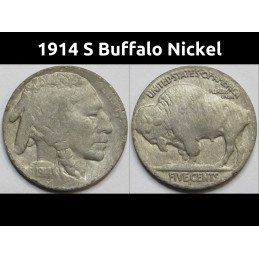1914 S Buffalo Nickel - better date American bison nickel