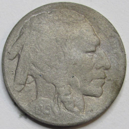 1915 D Buffalo Nickel - antique Denver mintmark American bison coin