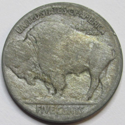 1918 S Buffalo Nickel - antique San Francisco mintmark American bison coin
