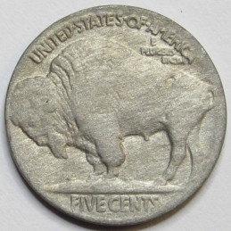 1925 D Buffalo Nickel - antique Denver mintmark American bison coin