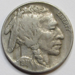 1931 S Buffalo Nickel - antique San Francisco mintmark better date nickel