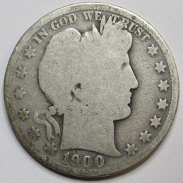 1900 O Barber Half Dollar - antique New Orleans mintmark American silver half