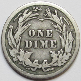1911 Barber Dime - antique better condition silver American dime