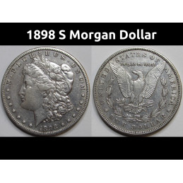 1898 S Morgan Dollar - antique better date San Francisco mintmark silver dollar