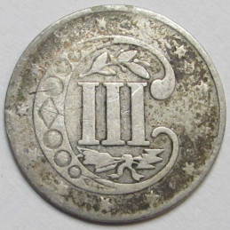 1853 Silver Three Cents - small pre Civil War era American silver coin