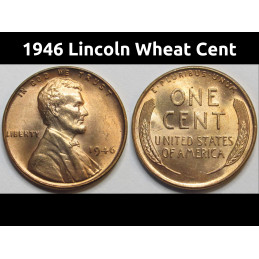 1946 Lincoln Wheat Cent - antique uncirculated American wheat penny coin