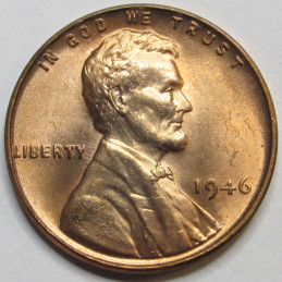 1946 Lincoln Wheat Cent - antique uncirculated American wheat penny coin