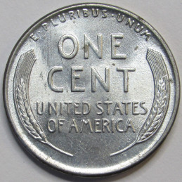 1943 Lincoln Wheat Cent - antique WW2 era uncirculated steel wheat penny