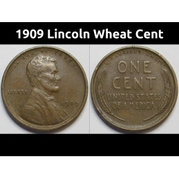 1909 Lincoln Wheat Cent - antique first year of issue American wheat penny
