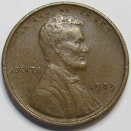 1909 Lincoln Wheat Cent - antique first year of issue American wheat penny