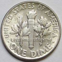 1952 Roosevelt Dime - uncirculated American silver dime