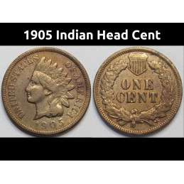 1905 Indian Head Cent - full Liberty Ameican Indian penny