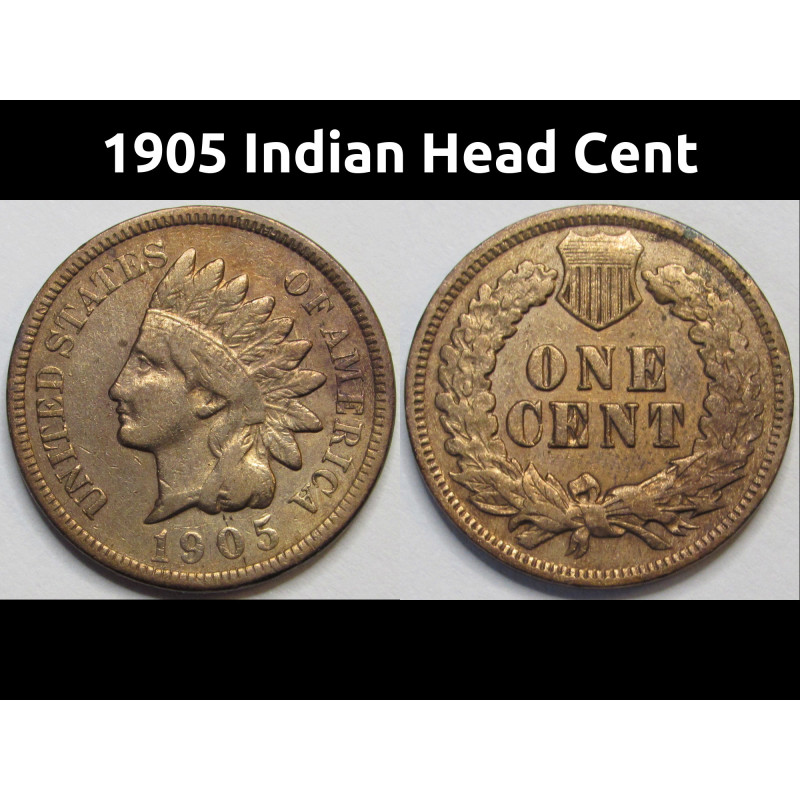 1905 Indian Head Cent - full Liberty Ameican Indian penny 1905 Indian Head Cent - full Liberty Ameican Indian penny
