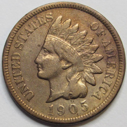 1905 Indian Head Cent - full Liberty Ameican Indian penny