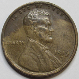 1919 D Lincoln Wheat Cent - better condition Denver mintmark wheat penny