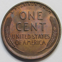 1939 Lincoln Wheat Cent - antique uncirculated thirties American wheat penny
