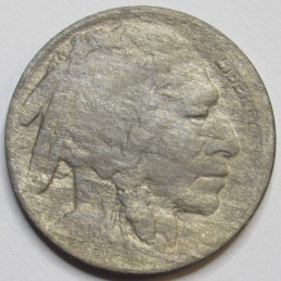 1919 S Buffalo Nickel - antique San Francisco mintmark American bison coin