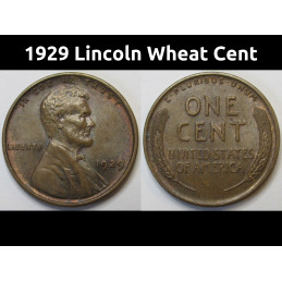 1929 Lincoln Wheat Cent - antique better condition American wheat penny