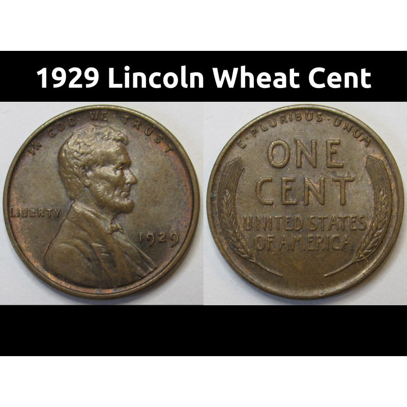 1929 Lincoln Wheat Cent - antique better condition American wheat penny