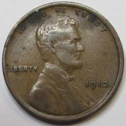 1912 Lincoln Wheat Cent - antique early date American wheat penny