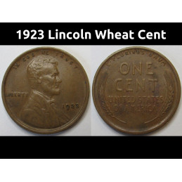 1923 Lincoln Wheat Cent - antique higher grade American wheat penny