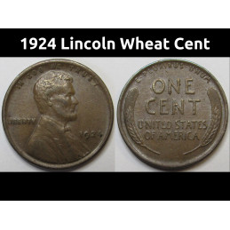 1924 Lincoln Wheat Cent - well detailed American wheat penny