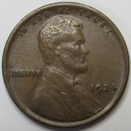 1924 Lincoln Wheat Cent - well detailed American wheat penny