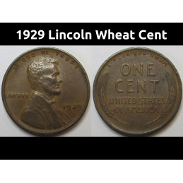 1929 Lincoln Wheat Cent - antique higher grade American wheat penny