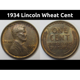 1934 Lincoln Wheat Cent - uncirculated higher grade American wheat penny
