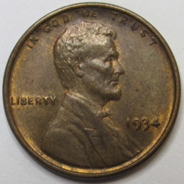 1934 Lincoln Wheat Cent - uncirculated higher grade American wheat penny