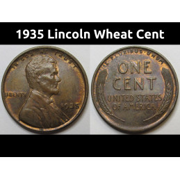 1935 Lincoln Wheat Cent - antique higher grade American wheat penny