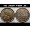 1935 Lincoln Wheat Cent - antique higher grade American wheat penny