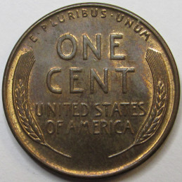 1938 S Lincoln Wheat Cent - antique uncirculated San Francisco mintmark wheat penny