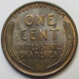1939 Lincoln Wheat Cent - uncirculated toned American wheat penny