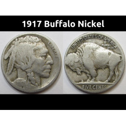 1917 Buffalo Nickel - antique American Indian five cent coin