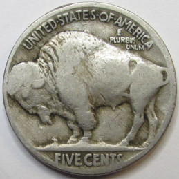 1917 Buffalo Nickel - antique American Indian five cent coin