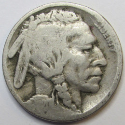 1920 D Buffalo Nickel - antique Denver mintmark American Indian coin