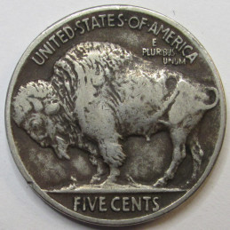 1929 Buffalo Nickel - antique full horn American Indian coin