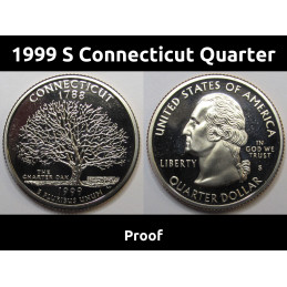 1999 S Connecticut Quarter - reflective proof design Washington state quarter 