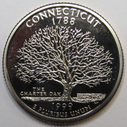 1999 S Connecticut Quarter - reflective proof design Washington state quarter 