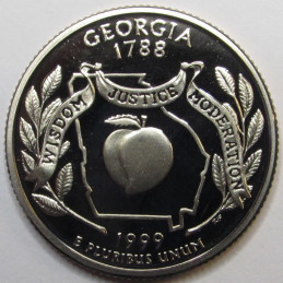 1999 S Georgia Quarter - proof finish Washington state quarter from San Francisco mint