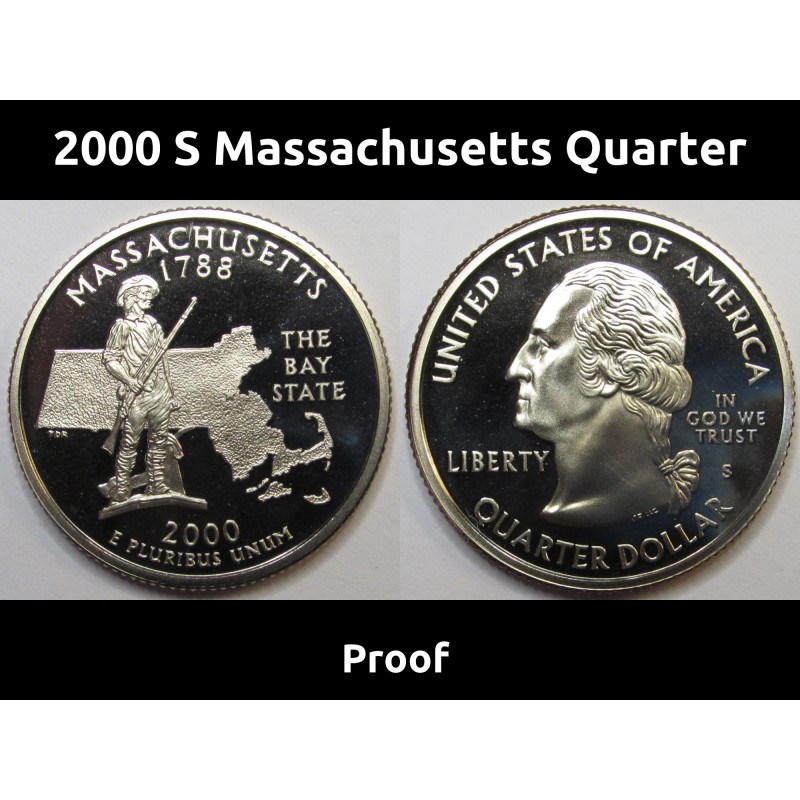 2000 S Massachusetts Quarter - brilliant proof state quarter 2000 S Massachusetts Quarter - brilliant proof state quarter