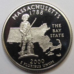 2000 S Massachusetts Quarter - brilliant proof state quarter